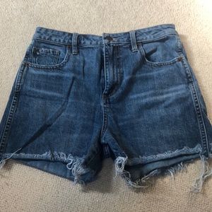 denim high waisted shorts